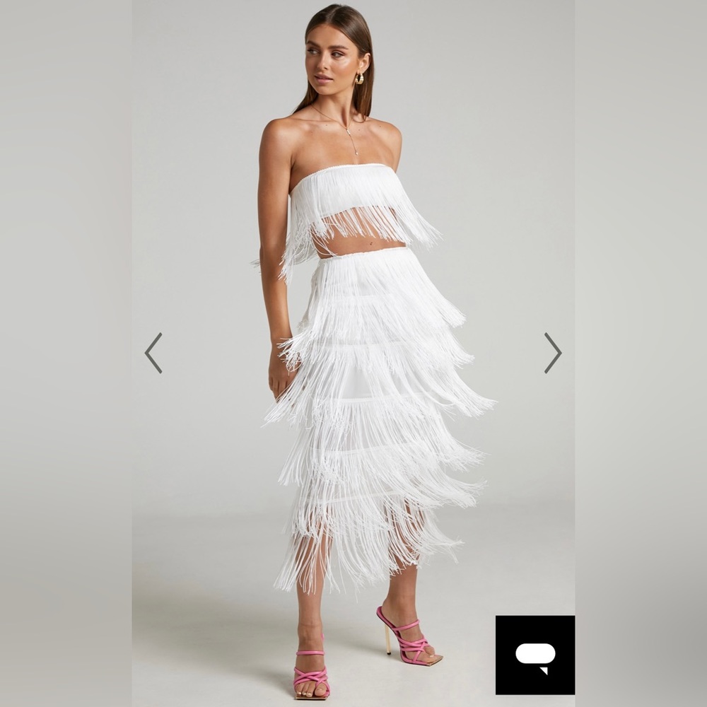 White Fringe Set